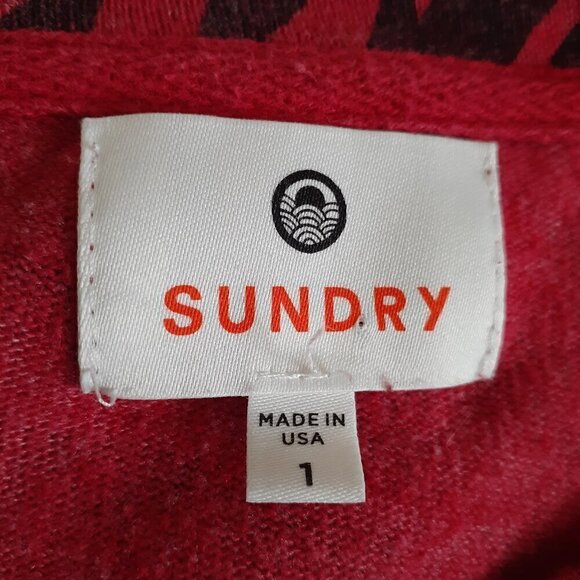 Sundry Women's Size Small (1) Red Zebra Print Lightweight Pull Over Sweater - Picture 7 of 11